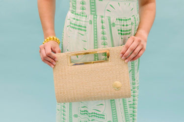 Lisi Lerch Chloe Clutch - Straw - Gold Charm
