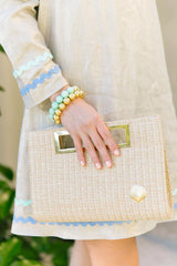 Lisi Lerch Chloe Clutch - Straw - Gold Charm