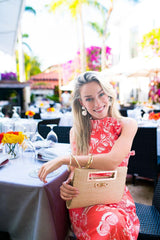 Lisi Lerch Chloe Clutch - Straw - Gold Charm