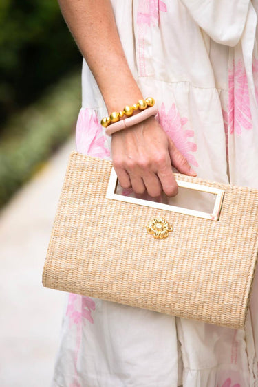 Lisi Lerch Chloe Clutch - Straw - Gold Charm