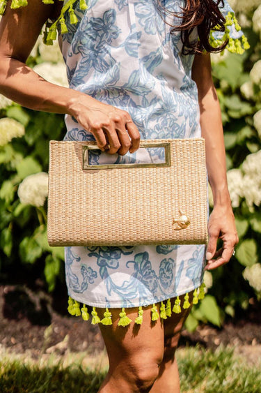 Lisi Lerch Chloe Clutch - Straw - Gold Charm