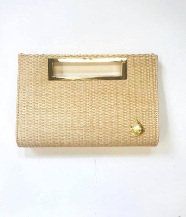 Lisi Lerch Chloe Clutch - Straw - Gold Charm