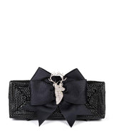 Lisi Lerch Colette - Black Grosgrain Bow & Rhinestone Adornment