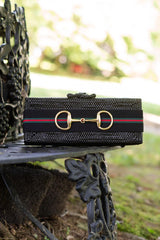 Lisi Lerch Colette -  Black - Thin Black Green and Red Ribbon