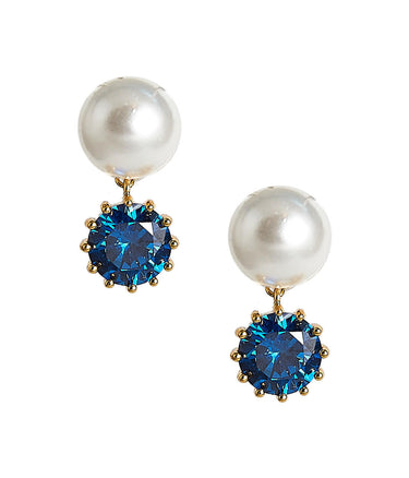 Lisi Lerch Crawley - Pearl and Rhinestone Earrings - Amy Littleson Collection