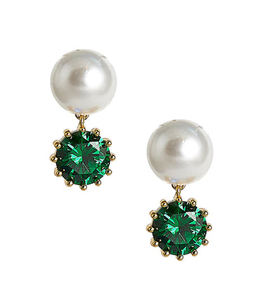 Lisi Lerch Crawley - Pearl and Rhinestone Earrings - Amy Littleson Collection