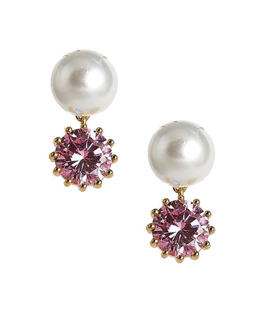 Lisi Lerch Crawley - Pearl and Rhinestone Earrings - Amy Littleson Collection