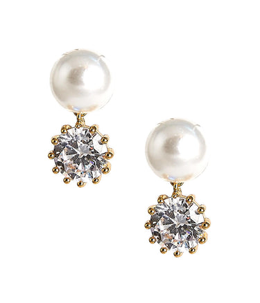 Lisi Lerch Crawley - Pearl and Rhinestone Earrings - Amy Littleson Collection