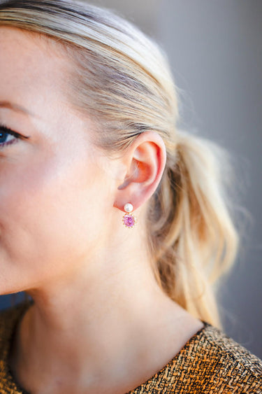 Lisi Lerch Crawley - Pearl and Rhinestone Earrings - Amy Littleson Collection