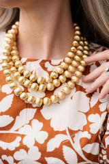 Lisi Lerch Diana Gold Triple Strand Beaded Necklace