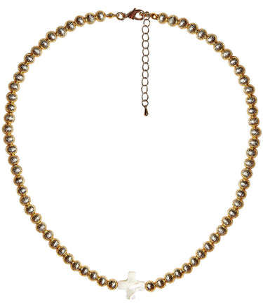 Lisi Lerch Diana Single Strand 6mm Mother Pearl Single Cross
