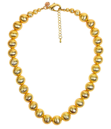Lisi Lerch  Diana Single Strand Beaded  Large Necklace - 14mm -  Brushed Gold