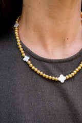 Lisi Lerch Diana Single Strand Beaded Necklace 6mm - Multi Mother of Pearl Clover