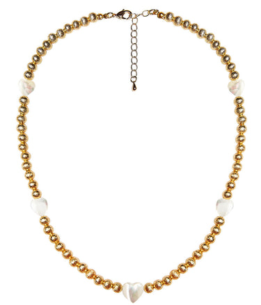 Lisi Lerch Diana Single Strand Beaded Necklace 6mm - Multi Mother of Pearl Heart