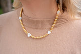 Lisi Lerch Diana Single Strand Beaded Necklace 6mm - Multi Mother of Pearl Heart