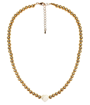 Lisi Lerch Diana Single Strand Beaded Necklace 6mm -  Single Mother of Pearl Heart