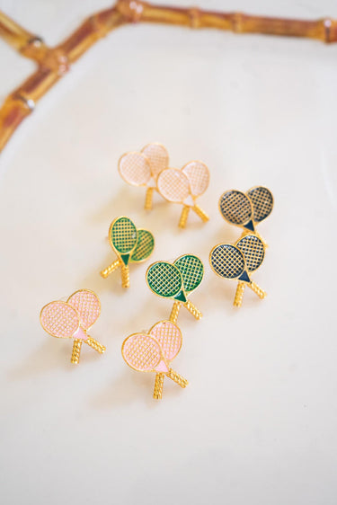 Lisi Lerch Double Tennis Racket - Enameled Stud - Gold - Florida Friends