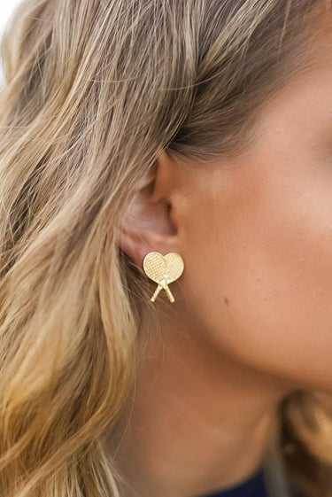 Lisi Lerch Double Tennis Racket Stud - Gold