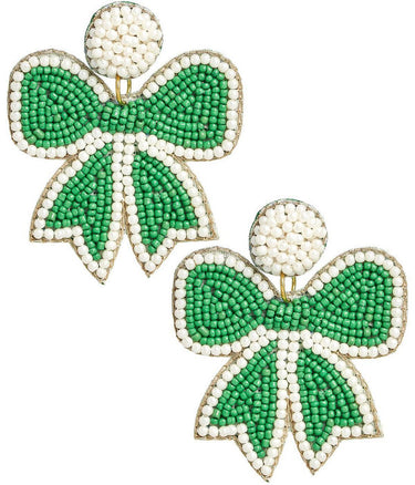 Emma Bow Earring - Green