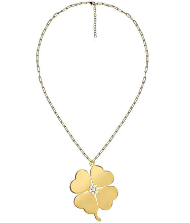Genlyn Clover Short PaperClip Chain Necklace - 18k Plated - Teggy French - Lisi Lerch