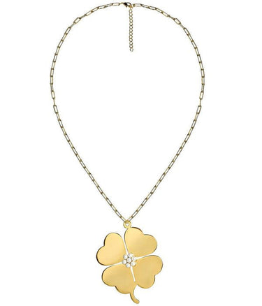 Genlyn Clover Short PaperClip Chain Necklace - 18k Plated - Teggy French - Lisi Lerch