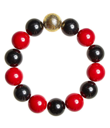 Georgia Beaded Bracelet - Black Red Quartz