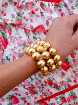 Georgia Beaded Bracelet Stack - 3 - 14mm All Gold Bracelets - Lisi Lerch