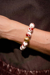 Lisi Lerch Georgia Ceramic and Gold Beaded Football Bracelet