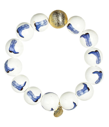 Lisi Lerch Georgia Cowboy Boot - Navy Boot & 1 Gold 14mm - Bracelet Bundle - Brooke Wright x Lisi Lerch Collection