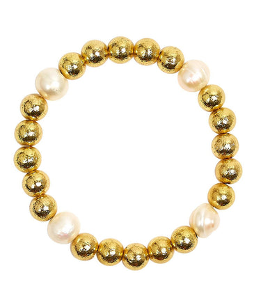 Lisi Lerch Georgia - Gold  & Freshwater Pearl Beaded Bracelet