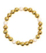 Lisi Lerch Georgia - Gold & Freshwater Pearl Beaded Bracelet