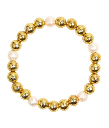 Lisi Lerch Georgia - Gold  & Freshwater Pearl Beaded Bracelet