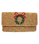 Lisi Lerch Gold Wreath - Beaded Clutch