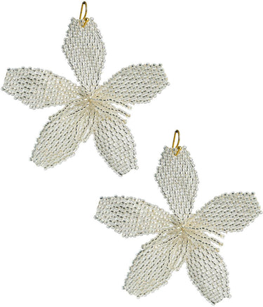 Lisi Lerch Gwen - Fabric Beaded Hook Back Flower Earrings - PreOrder March 2nd