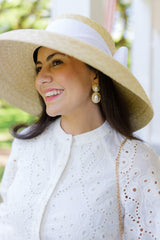 Lisi Lerch Jackie Pearl & Gold Roped Statement - Earrings - Belle of the Ball
