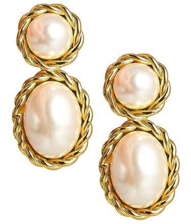 Lisi Lerch Jackie Pearl & Gold Roped Statement - Earrings - Belle of  the Ball