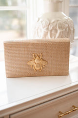 Lisi Lerch Jillian - Straw Clutch - Gold Charm