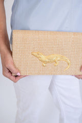 Jillian - Straw Clutch - Gold Charm - Lisi Lerch