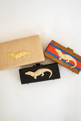 Lisi Lerch Jillian - Straw Clutch - Gold Charm