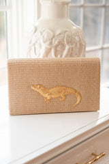 Lisi Lerch Jillian - Straw Clutch - Gold Charm