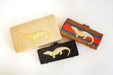 Lisi Lerch Jillian - Straw Clutch - Gold Charm