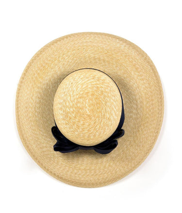 Lauren Hat - Black Flat Bow - Belle of the Ball Collection - Lisi Lerch