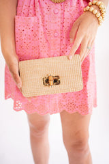 Lisi Lerch Lilly - Straw Clutch - Bamboo Toggle