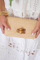 Lisi Lerch Lilly - Straw Clutch - Bamboo Toggle