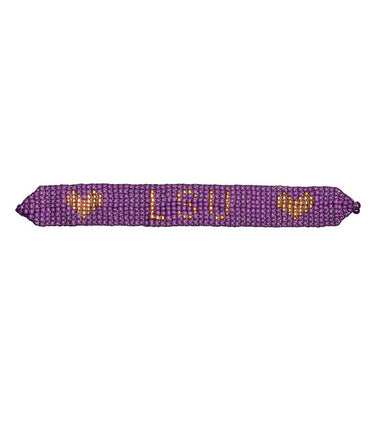 LSU - Flat Adjustable Beaded Bracelet
