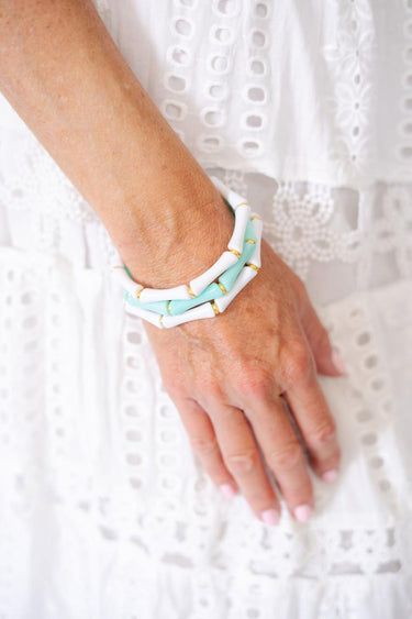 Lisi Lerch Lucy Bracelet Stack - 2 White & Turquoise