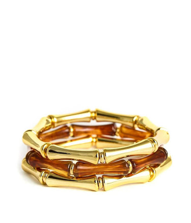 Lisi Lerch Lucy Bracelet Stack - Tortoise & 2 Gold - Belle of the Ball