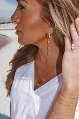 Lisi Lerch Moonlit Drop Hoop Earring - 18k Gold Plated - Jess Fay Collection