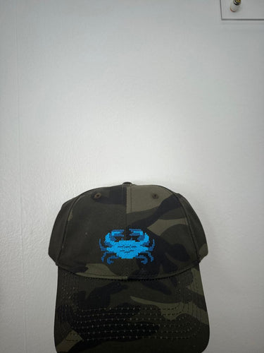 Lisi Lerch Needlepoint Baseball Hat - Blue Crab