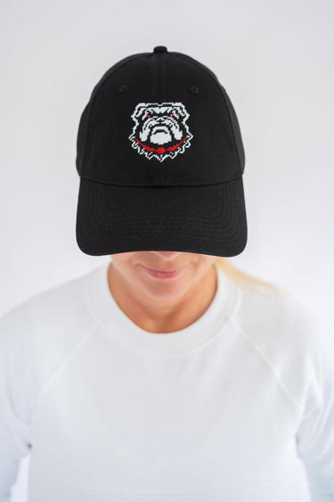 Lisi Lerch Needlepoint Baseball Hat - Bulldog